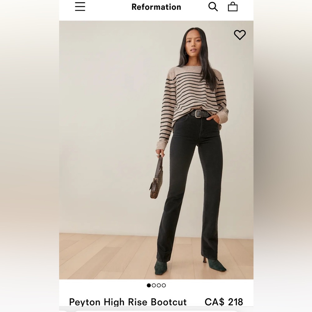 Reformation Black Corduroy Pants